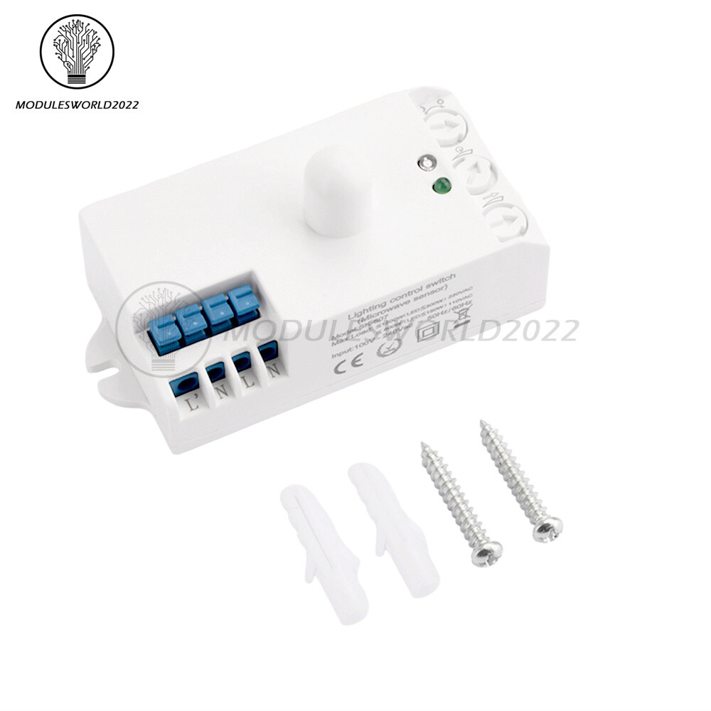 DC12-24V AC110-240V 5.8GHz Microwave Radar Sensor Body Motion HF Detector Switch