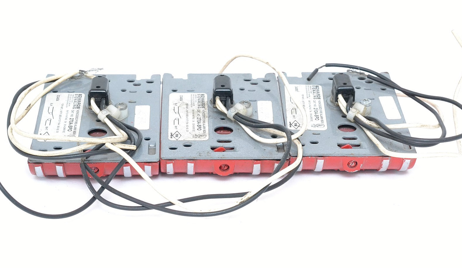 3 Edwards General Signal 270A-SP0 Fire Alarm Pull Station Non-Coded