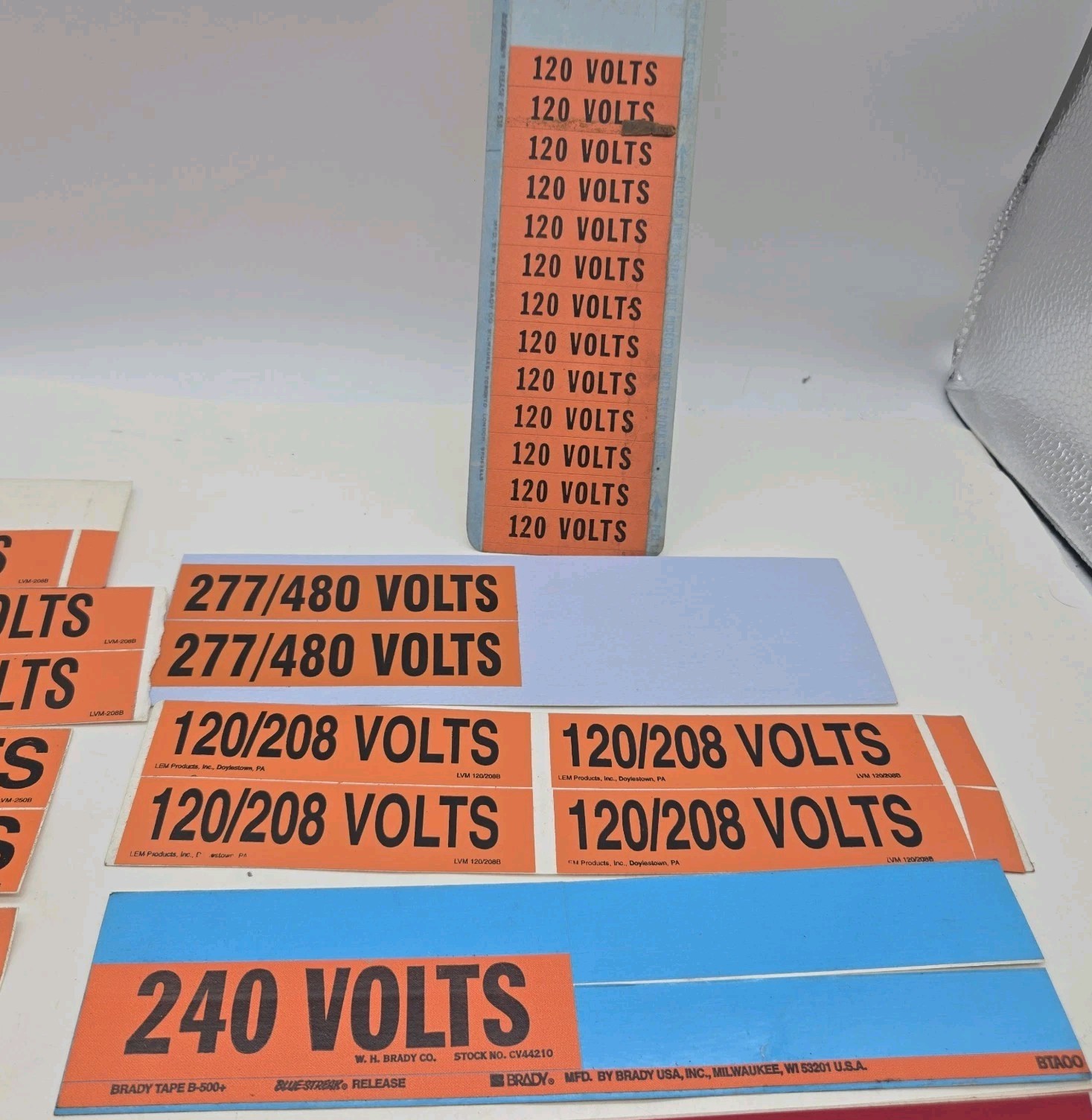 Vintage Brady Electrical Wire Marker Lot Conduit Voltage Labels High Voltage (82