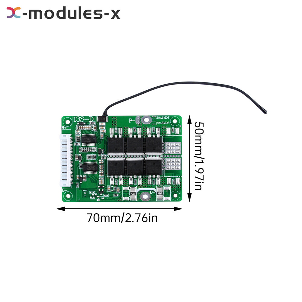 13S 48V 20A 30A Same Port Battery Protection Board for 18650 Li-ion Battery