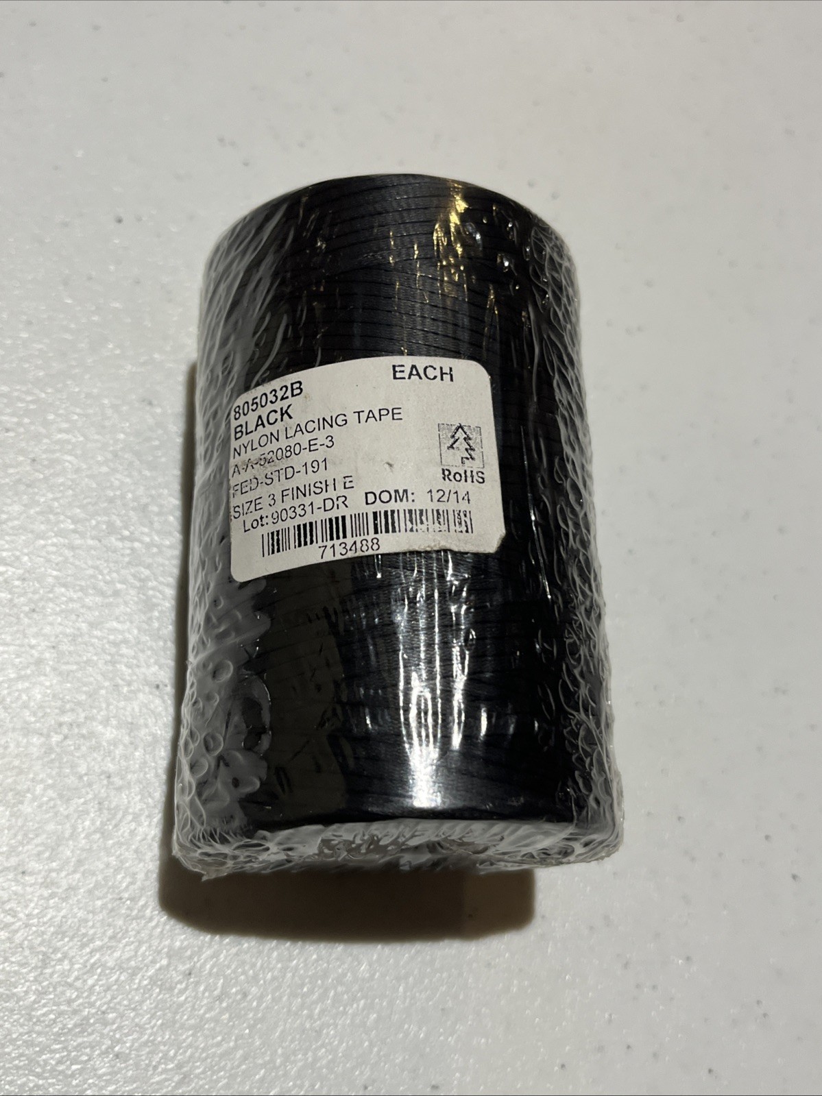 Alpha Wire Nylon Lacing Tape Black 500 Yards 805032B 0.085” Military Surplus