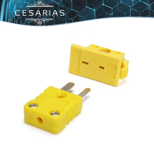 K-Type Panel Mount Thermocouple Mini Plug Connector, Male and Size: Pack of 1
