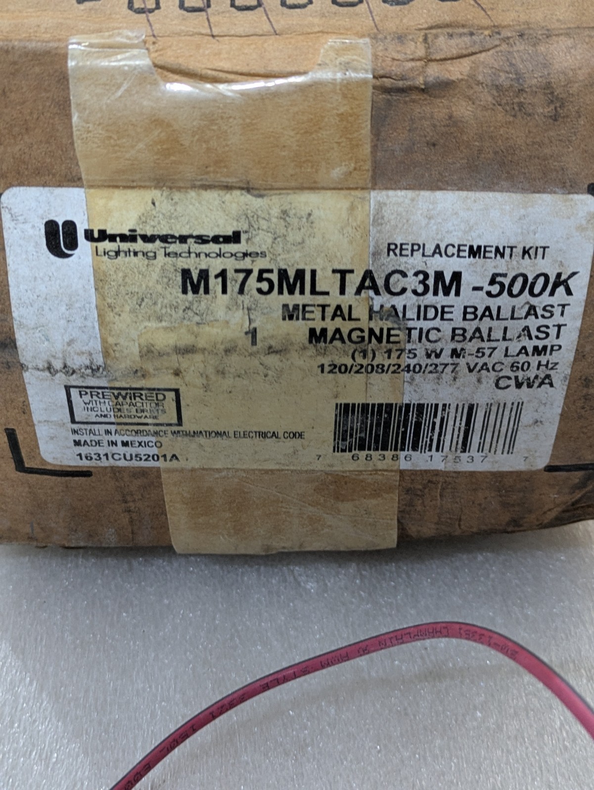 Universal M175MLTAC3M-500K 175 Watt MH M57 HID Ballast Kit 120-277V 4 Tap