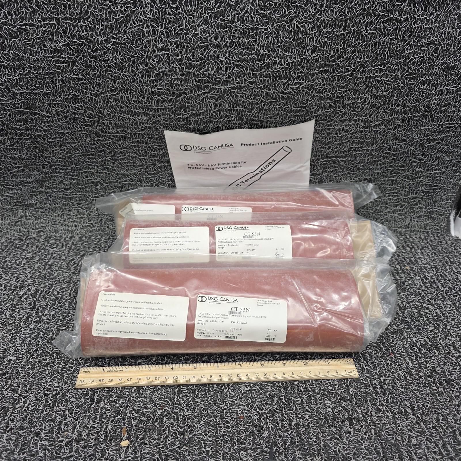 DSG-CANUSA CT 53N Heat Shrink Medium Voltage Termination Kit-Box of 3