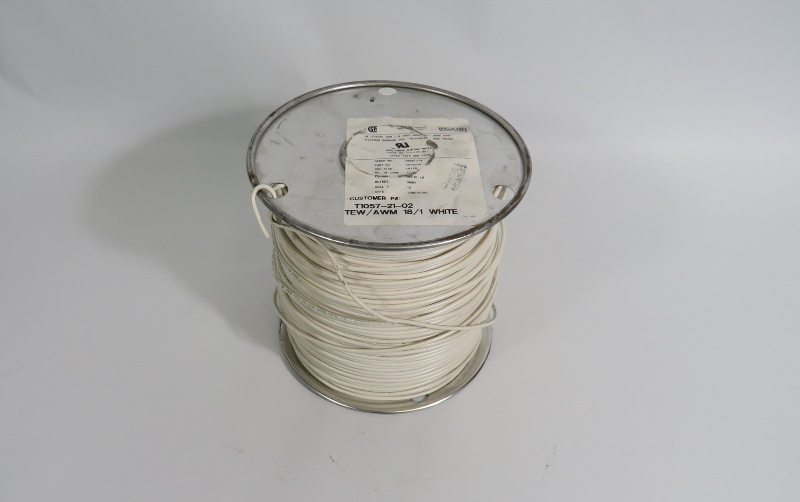 Generic 3618324 Wire Spool 600V .030″ Thick WHITE NEW