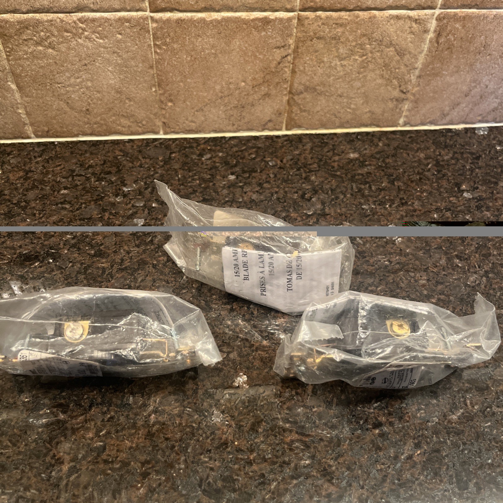 Lot (3) NEW Bryant / Hubbell 5361 – Single Receptacle Brown – 20A 125V – 5-20R