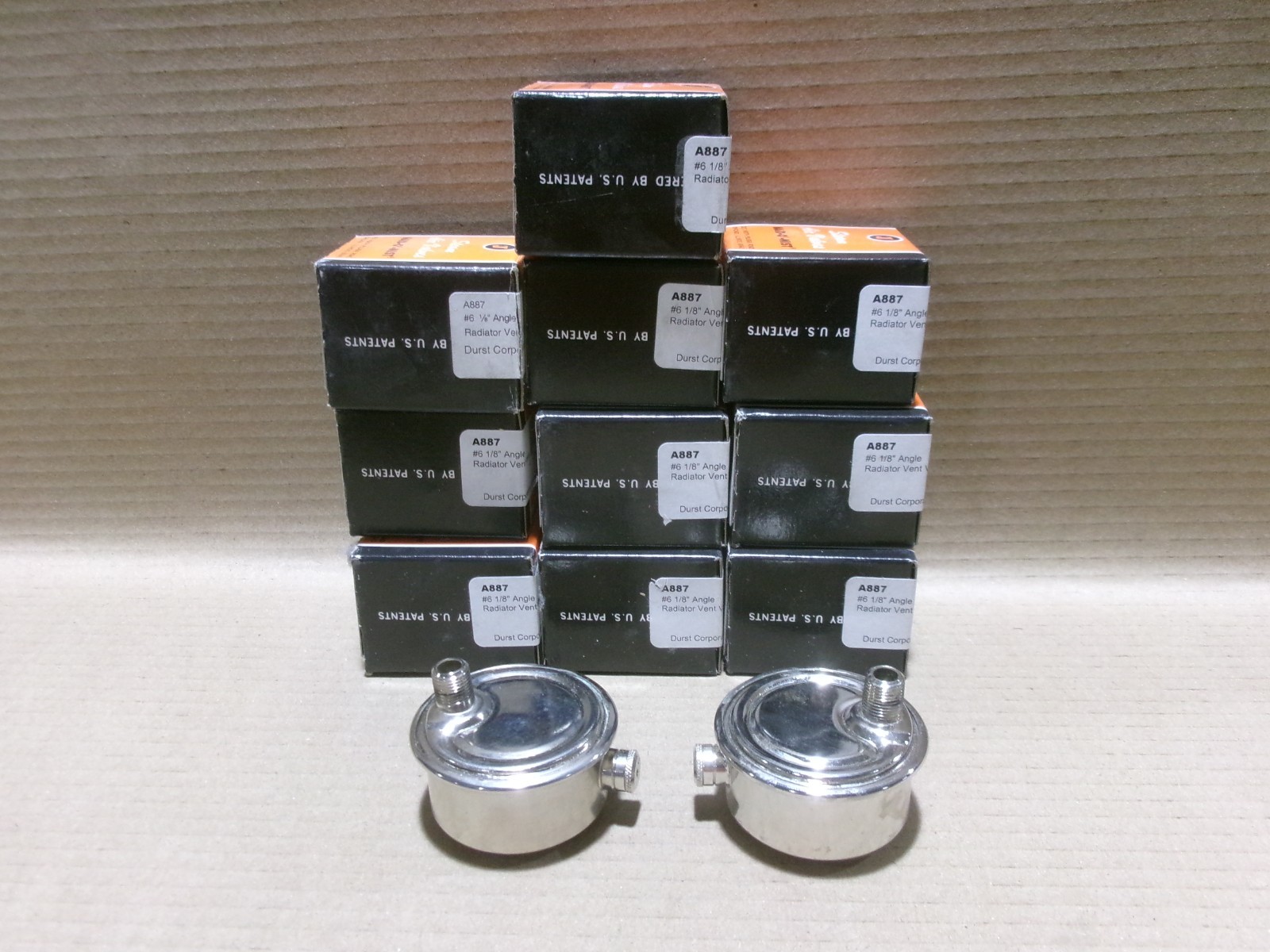 Maid-O-Mist A887 Box of 12 #6 1/8″ Angle Radiator Vent Valve AK