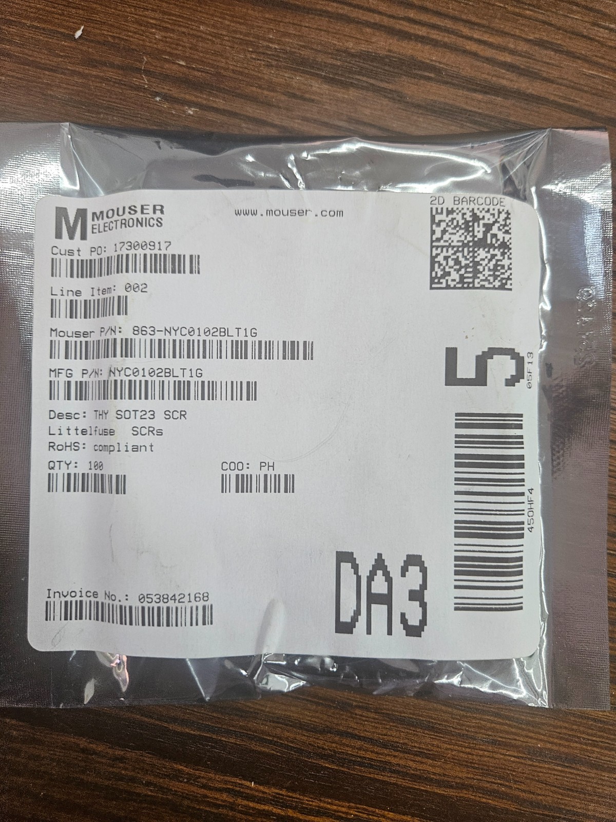 Large Mixed Electronic Components Lot TI STMicro Littelfuse Mouser DigiKey New