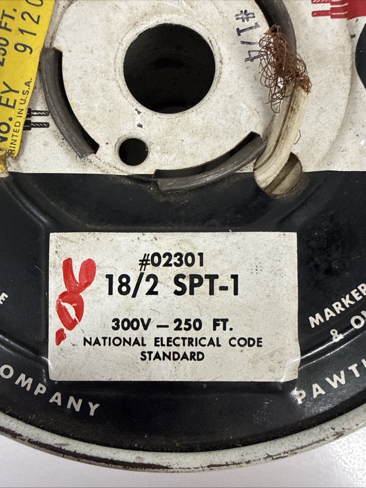 Vintage Carol 18/2 SP-1 Wire Spool with Wire Carol Cable Co. USA Not Full