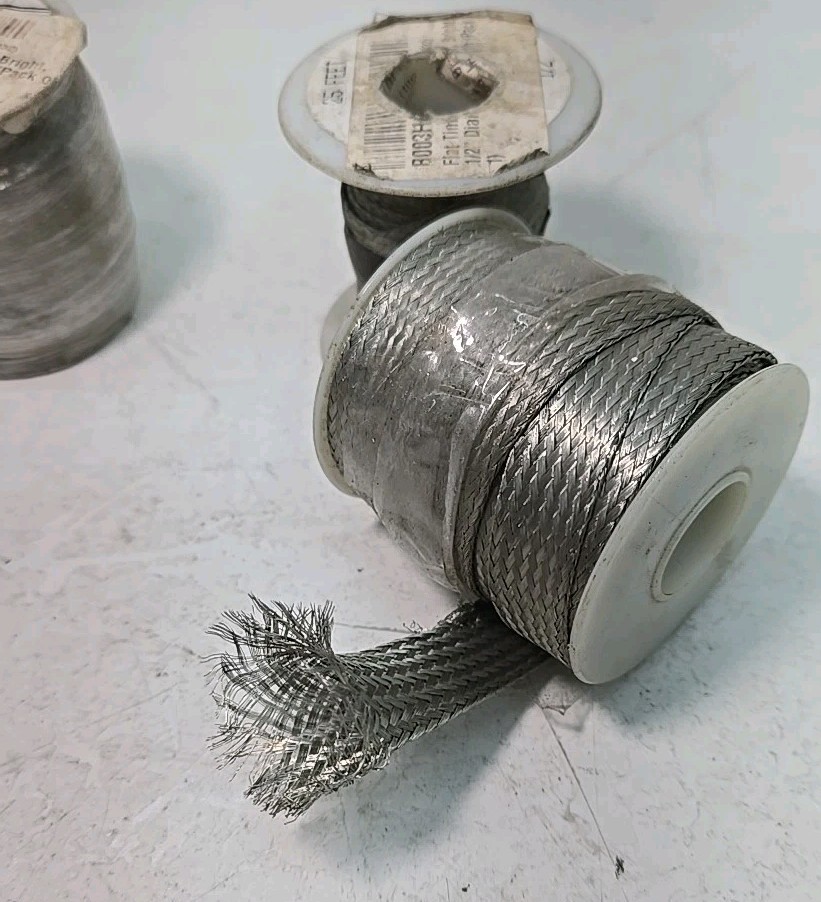 50 FEET 1/2″ BRAIDED GROUND STRAP GROUNDING Tinned Copper Flat Braid