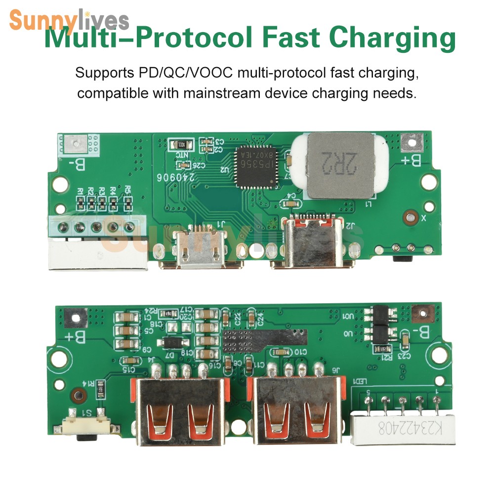 PD/QC 22.5W Fast Charging Module DIY Mobile Power Bank Circuit Board LED Display