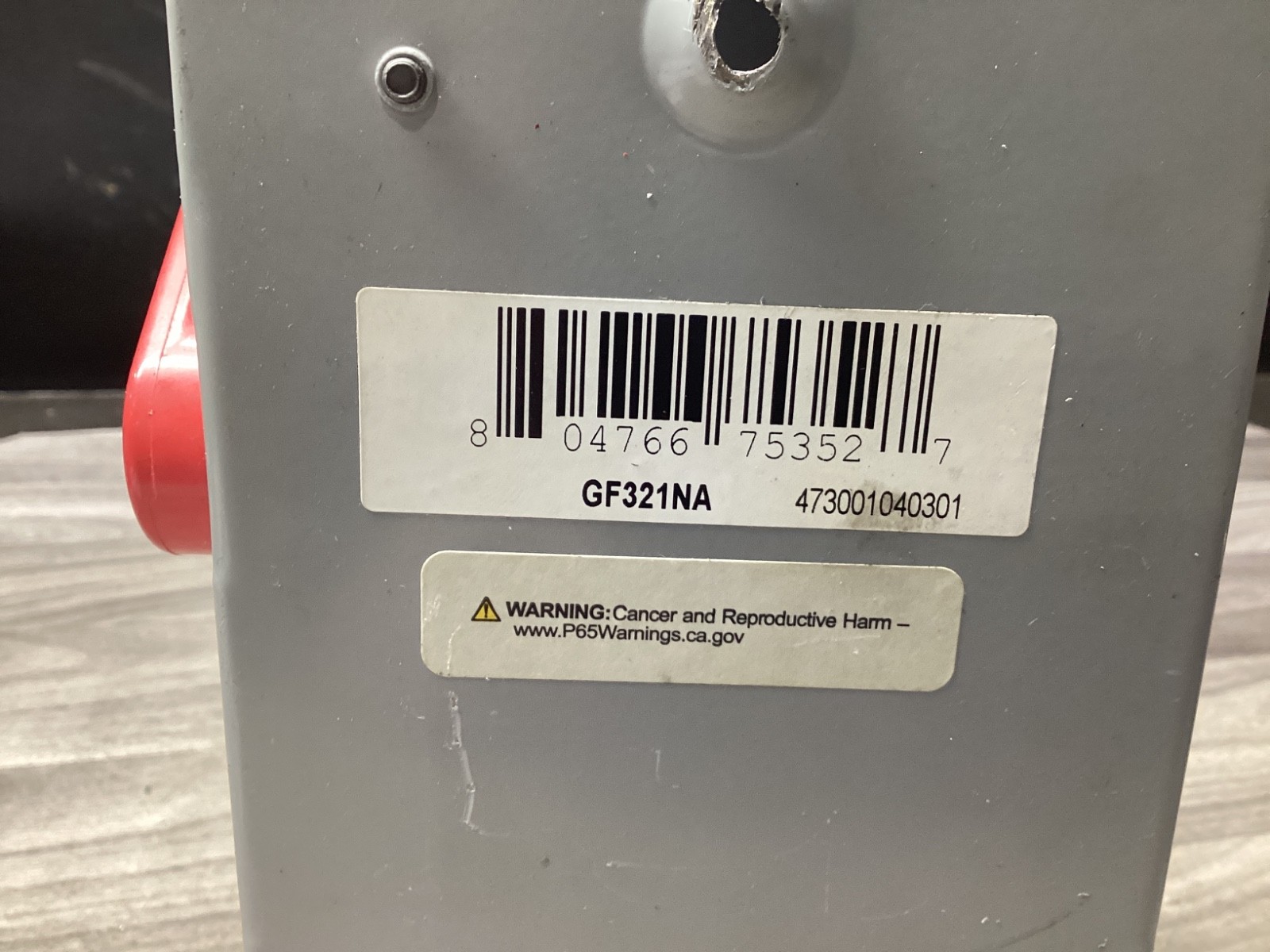 MISSING COVER GF321NA BREAKER #115B139PR3*AC