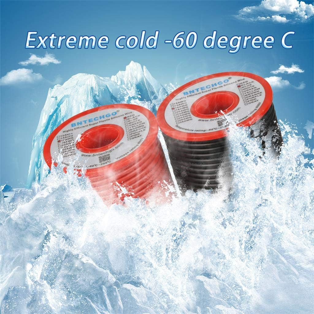 16 Gauge Silicone Wire Spool Red and Black Each 50Ft Flexible 16 AWG Stranded Ti