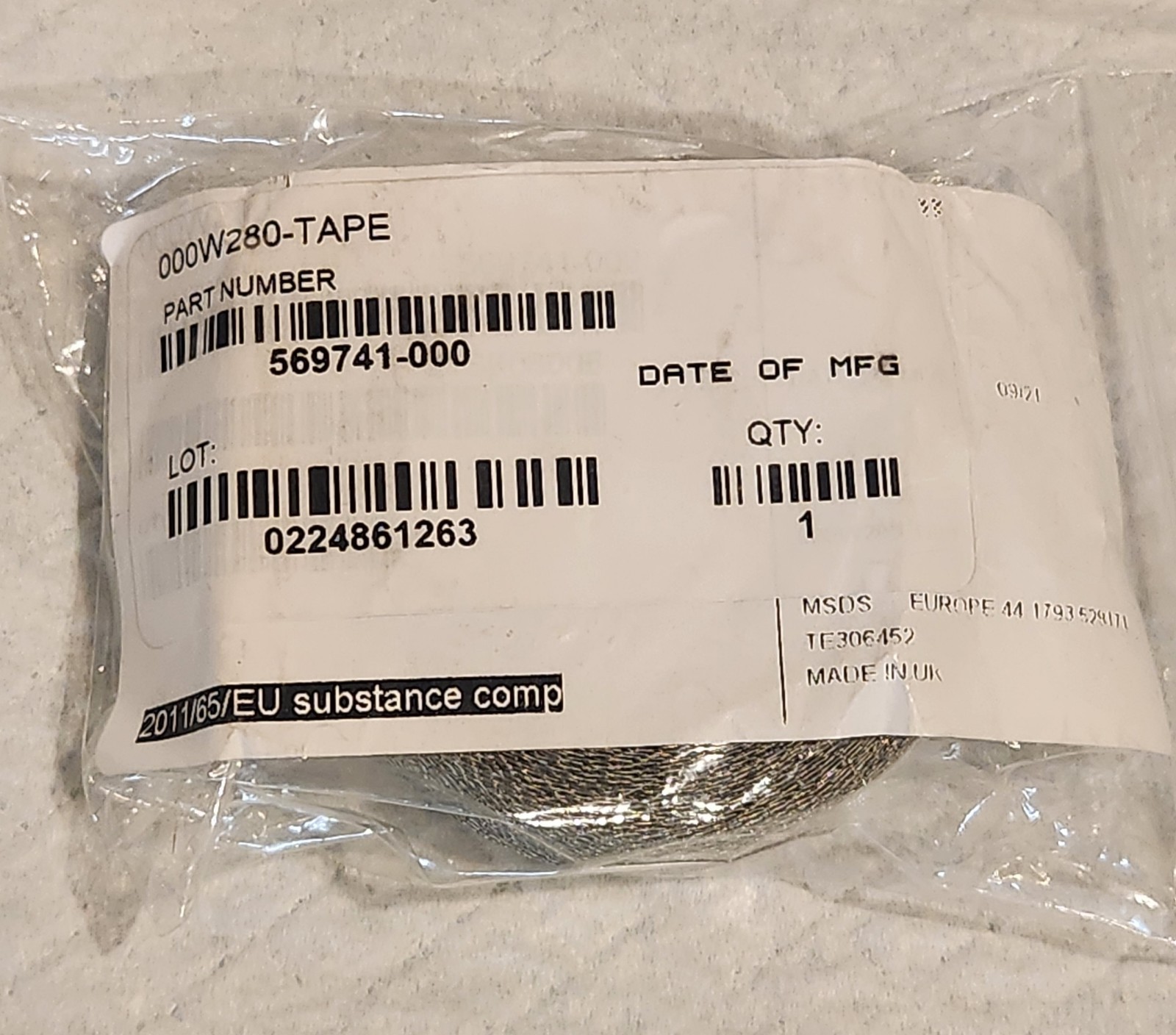 TE Connectivity/Raychem Electrical Shielding Tape 000W280-Tape