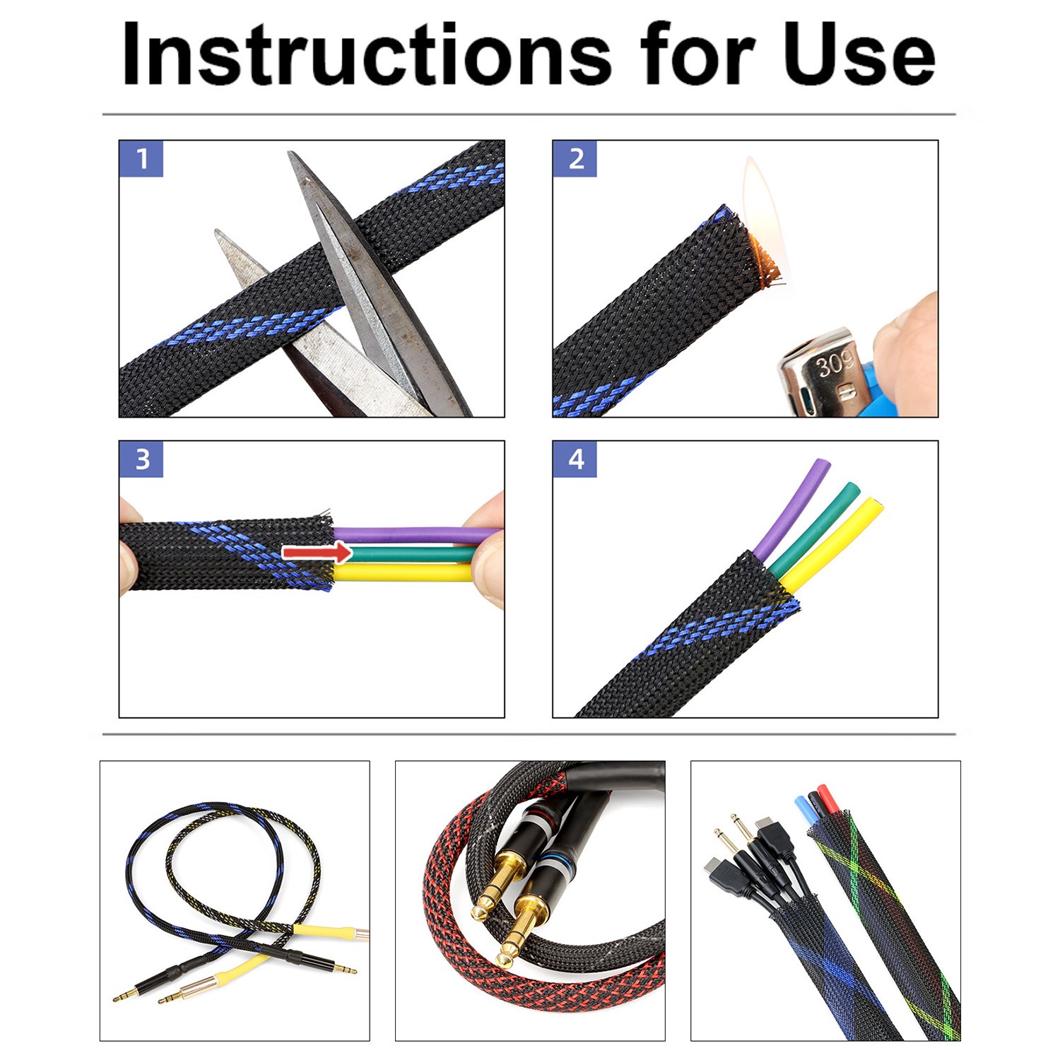 1/2″ PET Expandable Wire Cable Sleeving Sheathing Braided Loom Tubing Harness