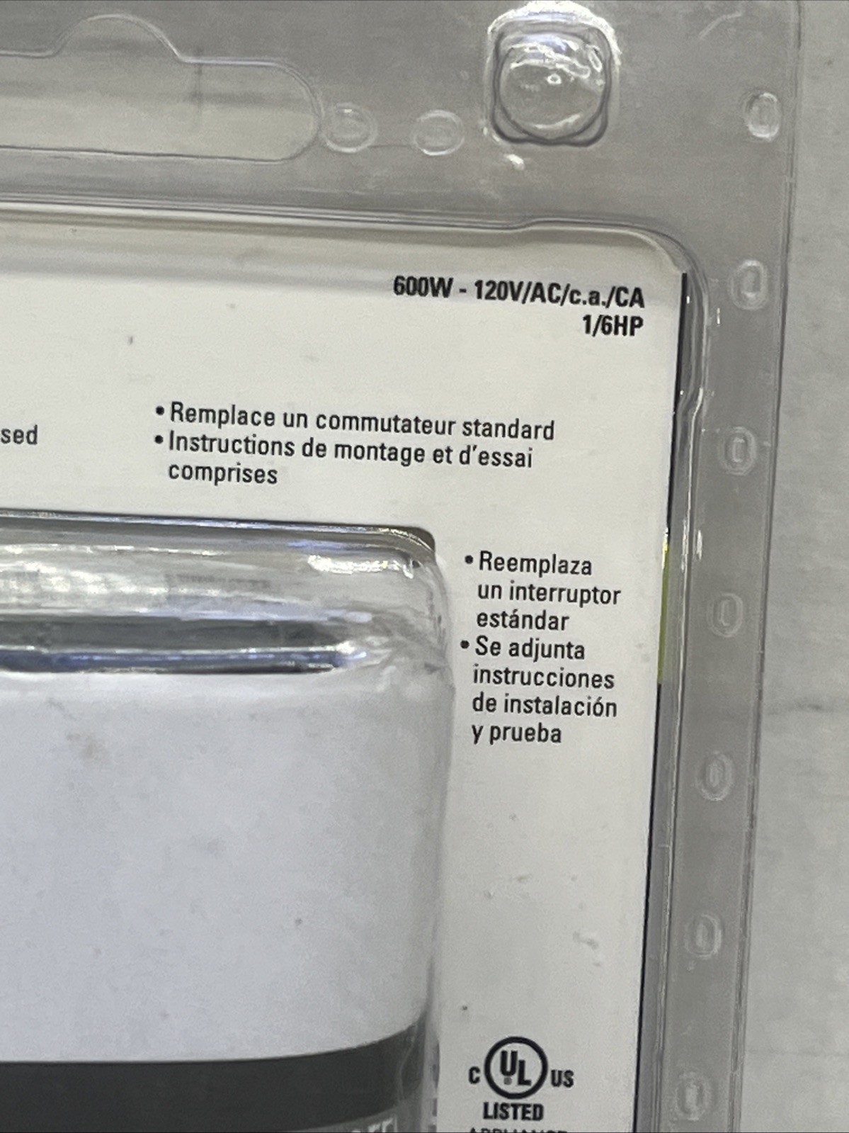 EATON Motion Sensor Auto On/Off, Single Pole & 3 Way, White, OS306U. {25}.