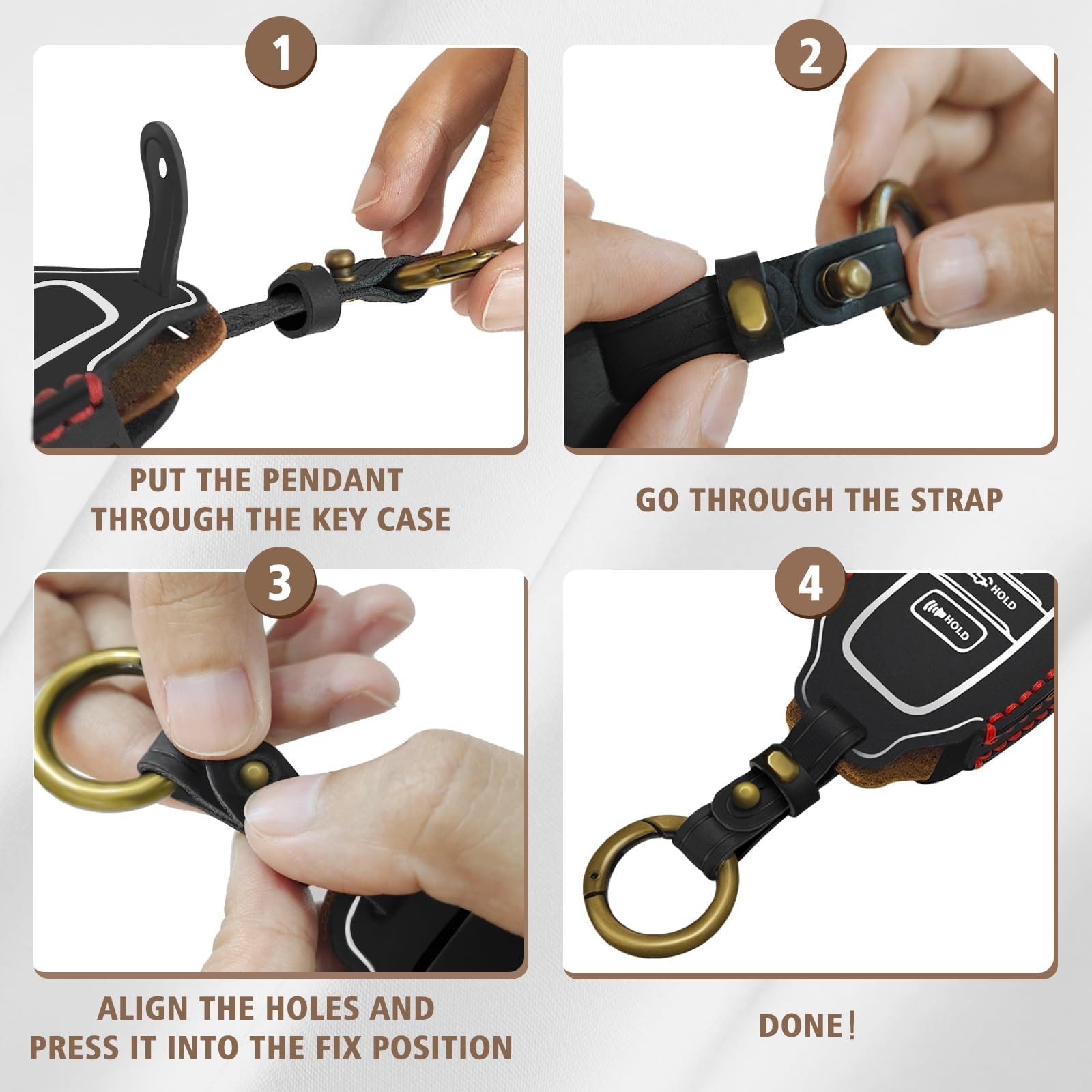 Muslogy Key Fob Cover Leather Case Compatible with Toyota Tacoma 2024 2025 20…