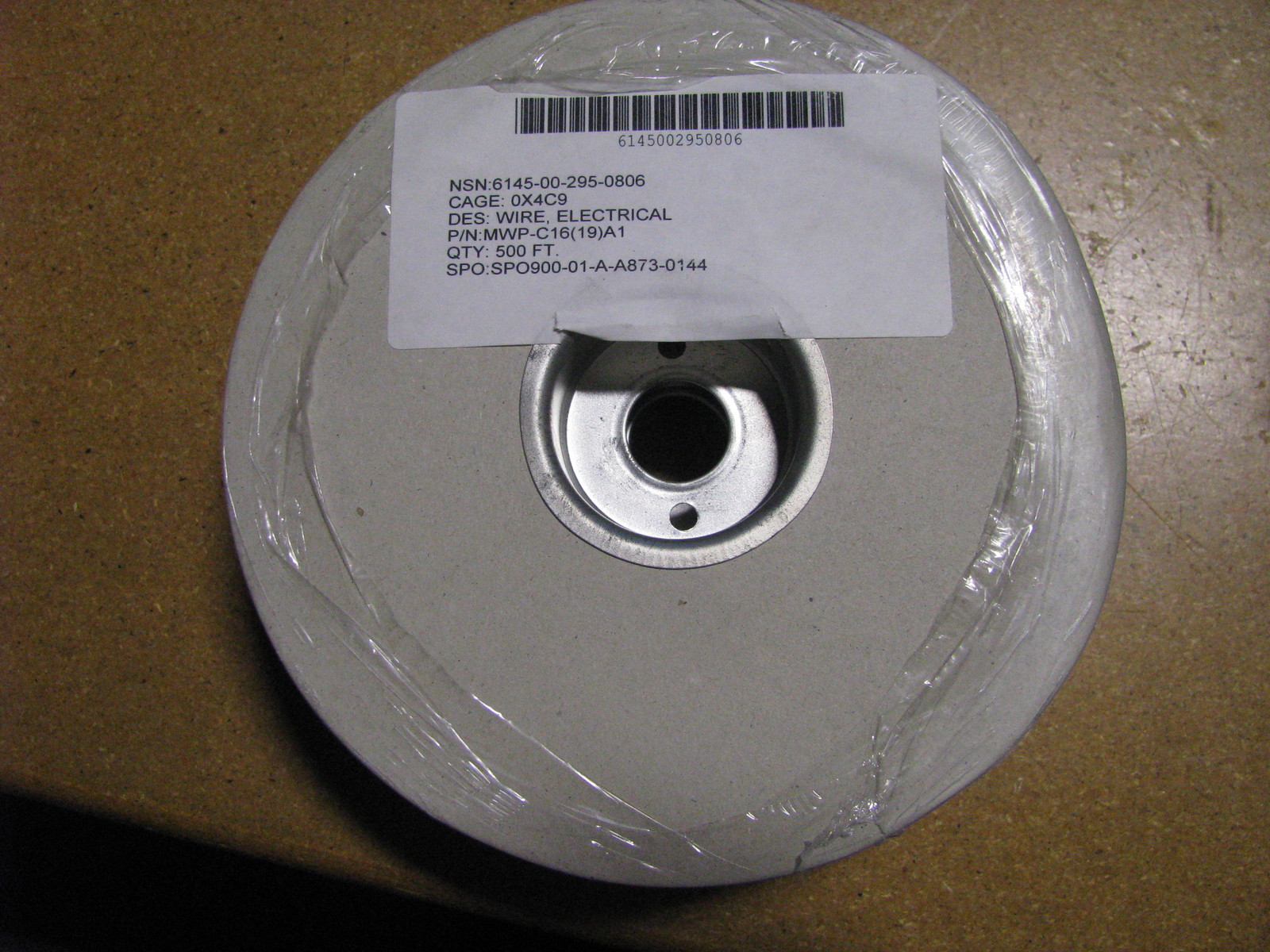 ALLIED WIRE & CABLE BROWN WIRE 500FT REEL # MWP-C16(19)A1 NSN: 6145-00-295-0806