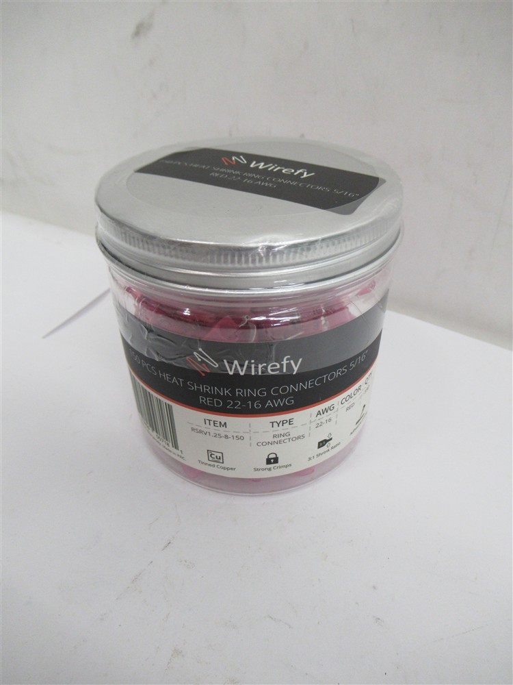 Wirefy 150PCS Heat Shrink Ring Connectors 5/16″ Red 22-16 AWG