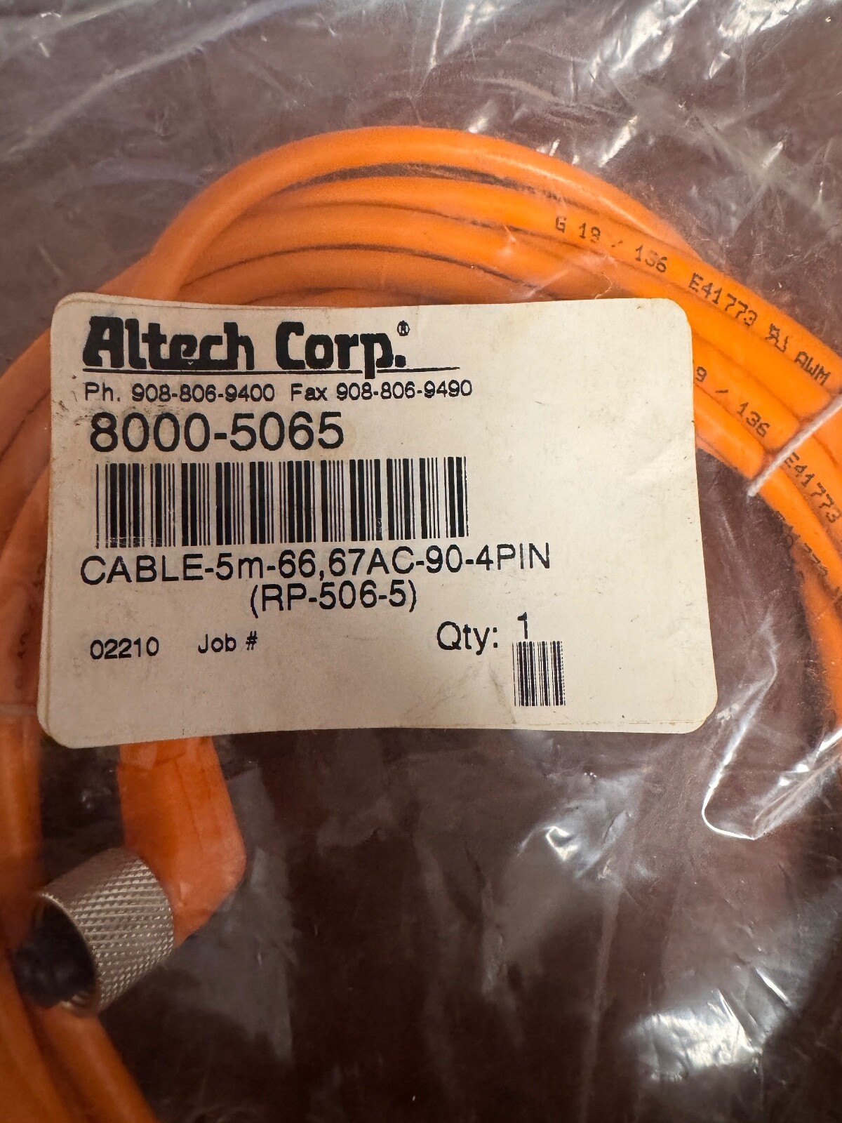 ALTECH CORP. 8000-5065 CABLE 5M