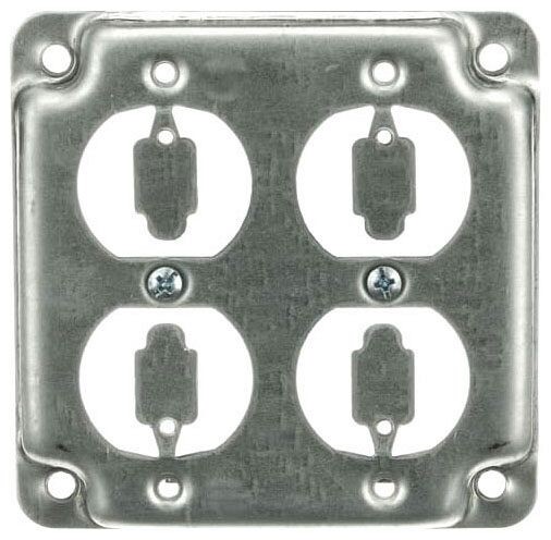 Steel City RS-8, 4″ Box, 1/2″ Raised, 2 Duplex Receptacle Outlet Box Cover, 1 pc