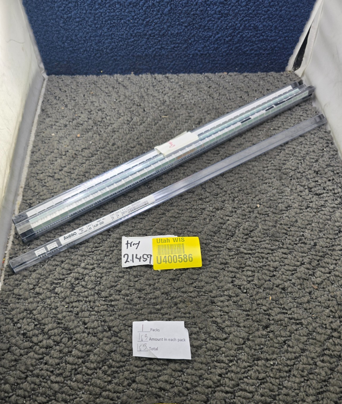 (QTY 163) Avago HLMP-2500 4-Pin SIP Single-Emitting Area LED Light Bars 2.2 V