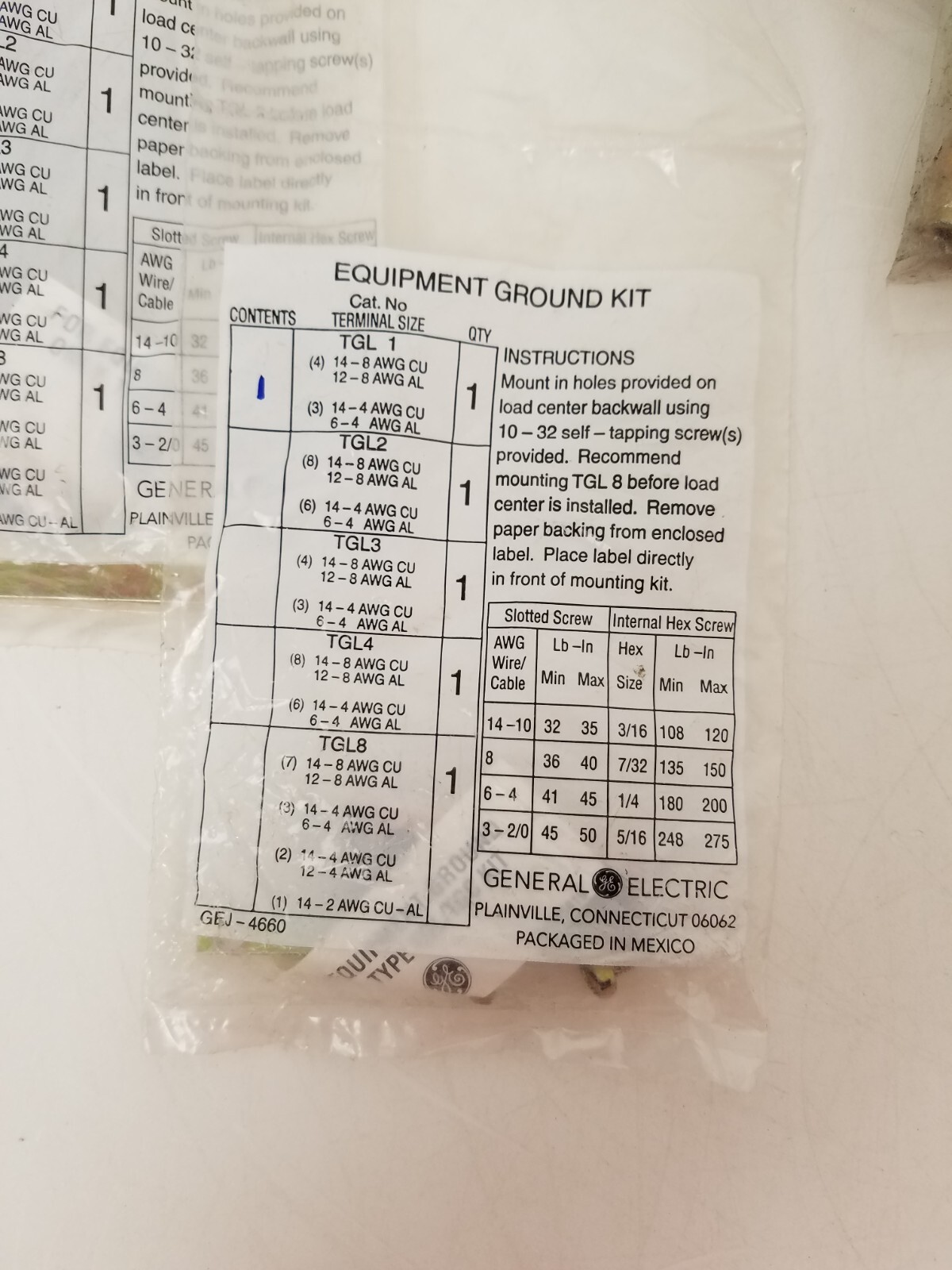 Lot of 11 GEJ-4660 & TGL2 GE Ground Kit *NEXT DAY OPTION*
