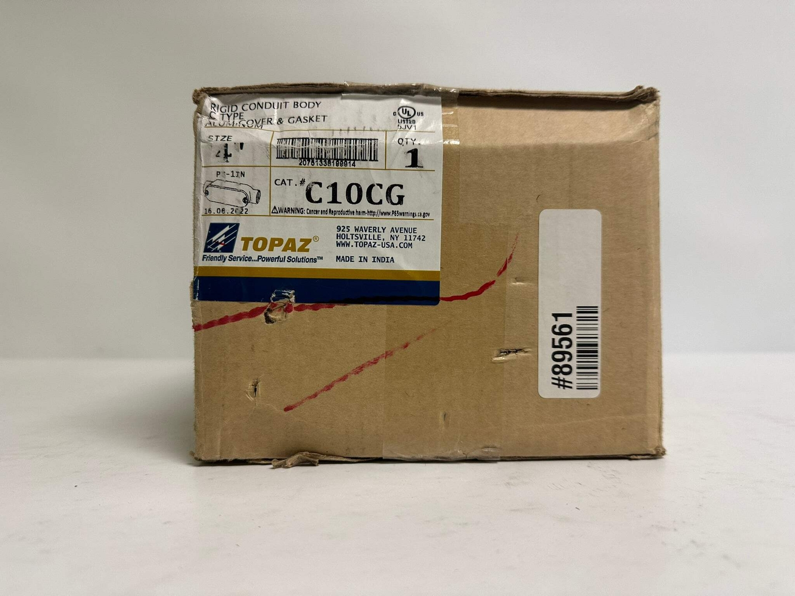 Southwire Topaz (C10CG) 4″ Rigid Conduit Body C-Type w Cover and Gasket