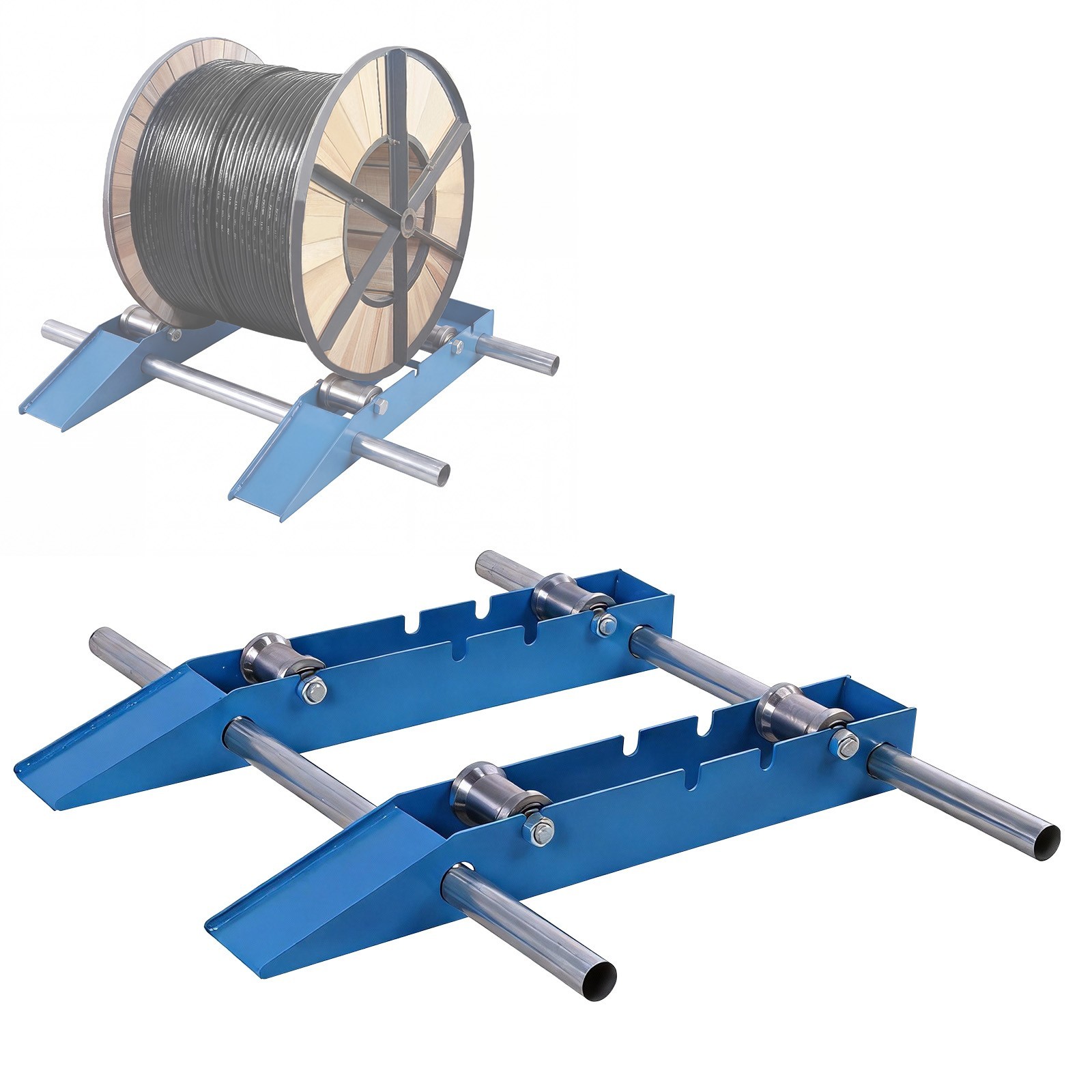 Wire Cable Reel Roller Stand 3307 LBS Commercial Industrial Steel Wire Dispenser