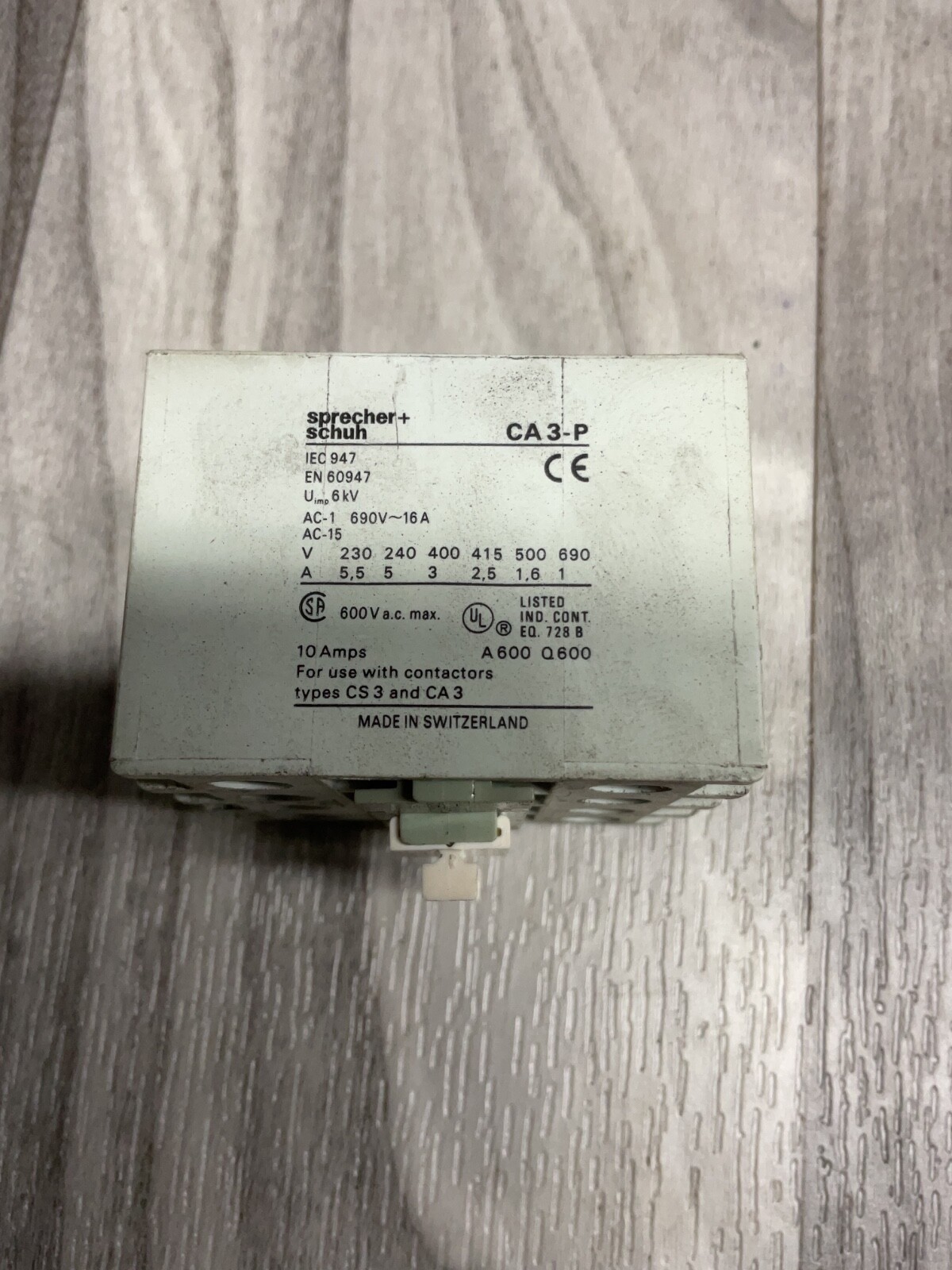 Sprecher + Schuh CA 3-P Normally Open Contact Block #4003PT173