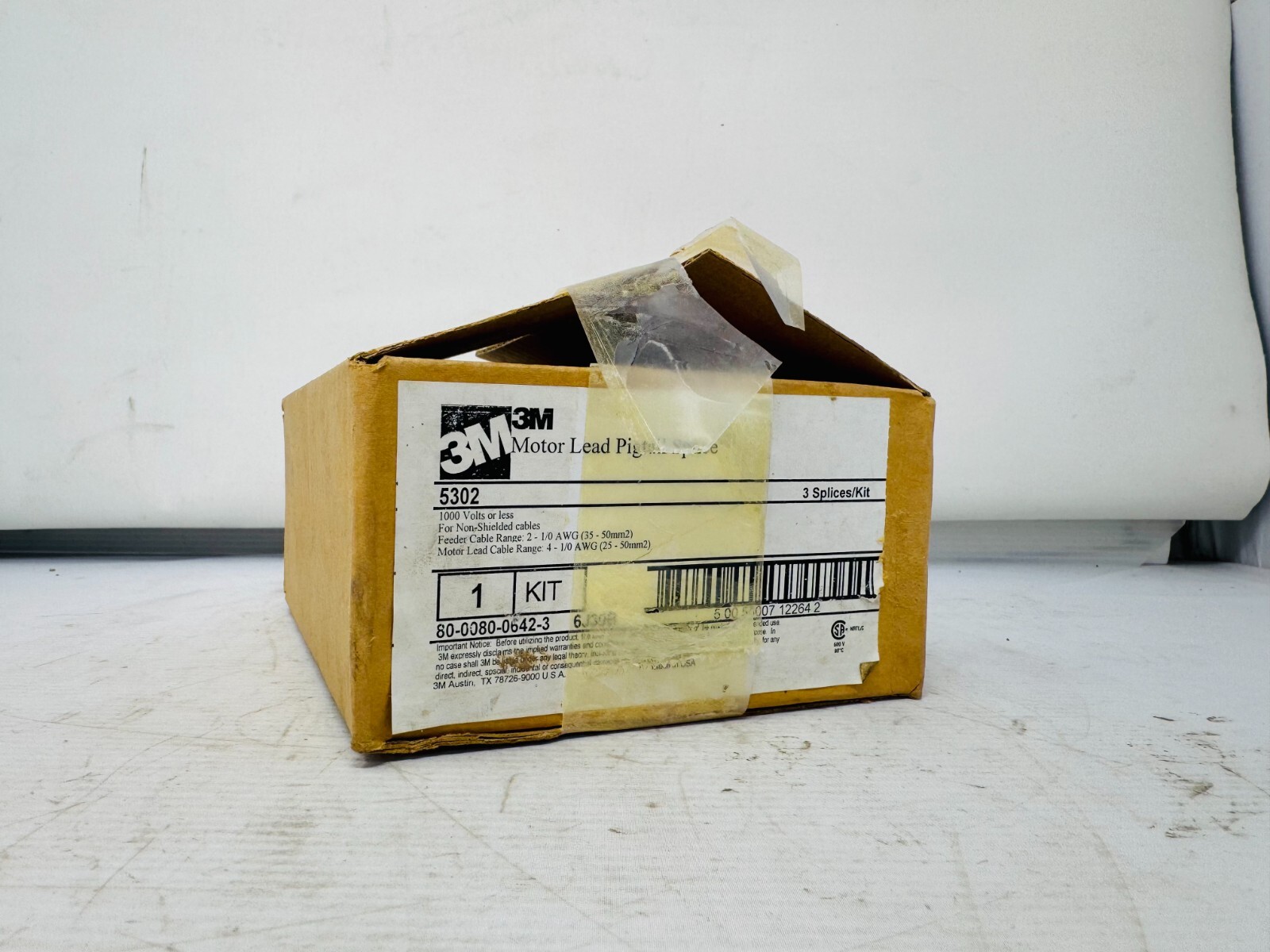 Motor Lead Pigtail Splice Kit 5302, 1 kV, 1-Hole Lug Connection Open Box