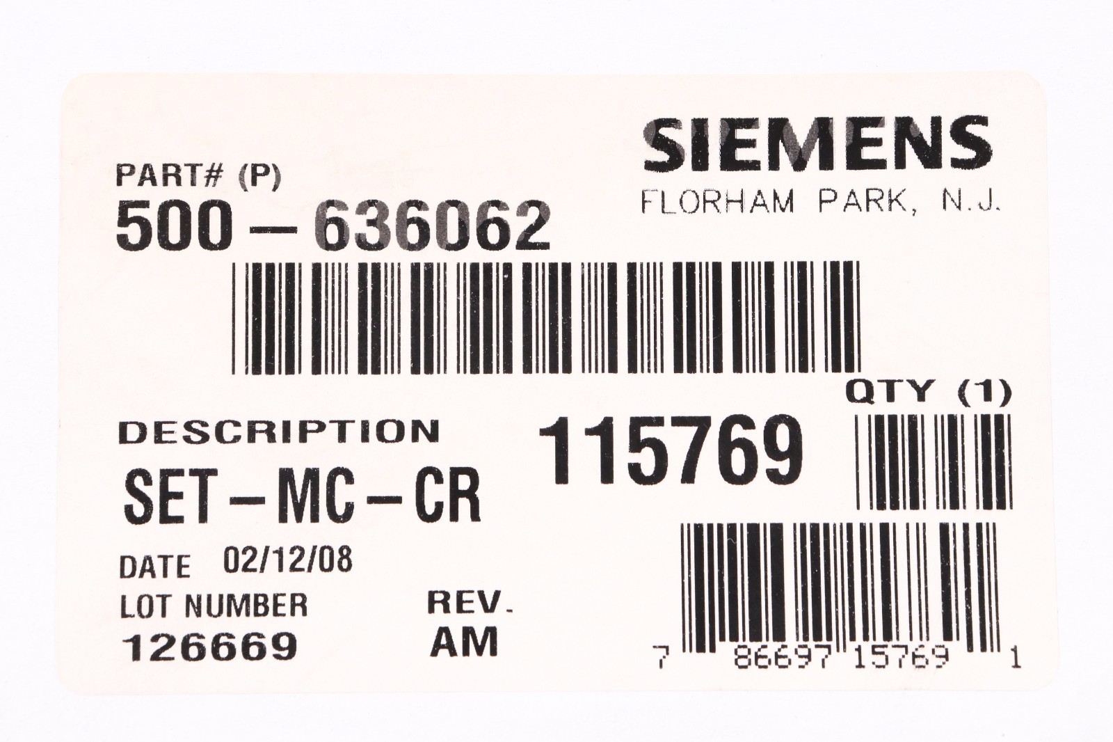 SIEMENS 500-636062 SET-MC-CR RED FIRE ALARM CEILING SPEAKER/STROBE