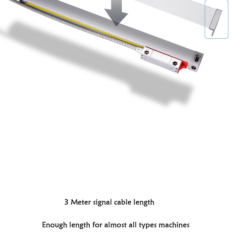 High Precision Linear Encoder Grating Ruler Sensor Tool 0.005mm TTL 50-350 400mm