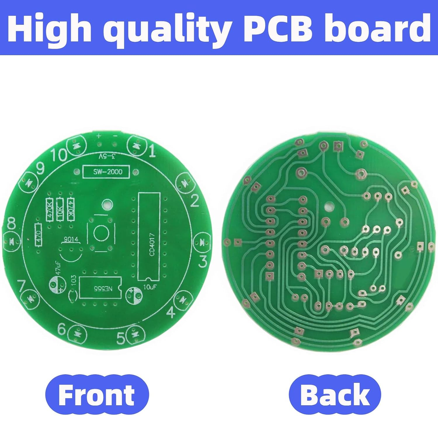 Soldering Practice Kit DIY NE555 CD4017 Lucky Wheel LED Circuit Board Training
