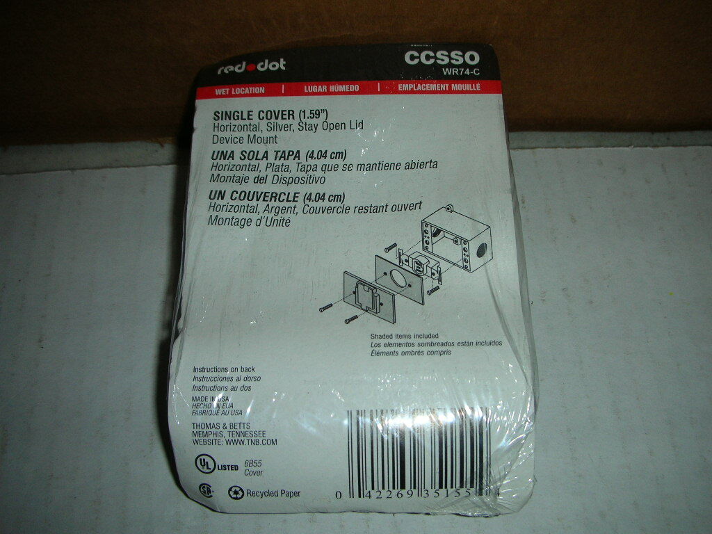 RED DOT CCSSO WR74-C WEATHERPROOF STAY OPEN SINGLE RECEPTACLE COVER NEW!!