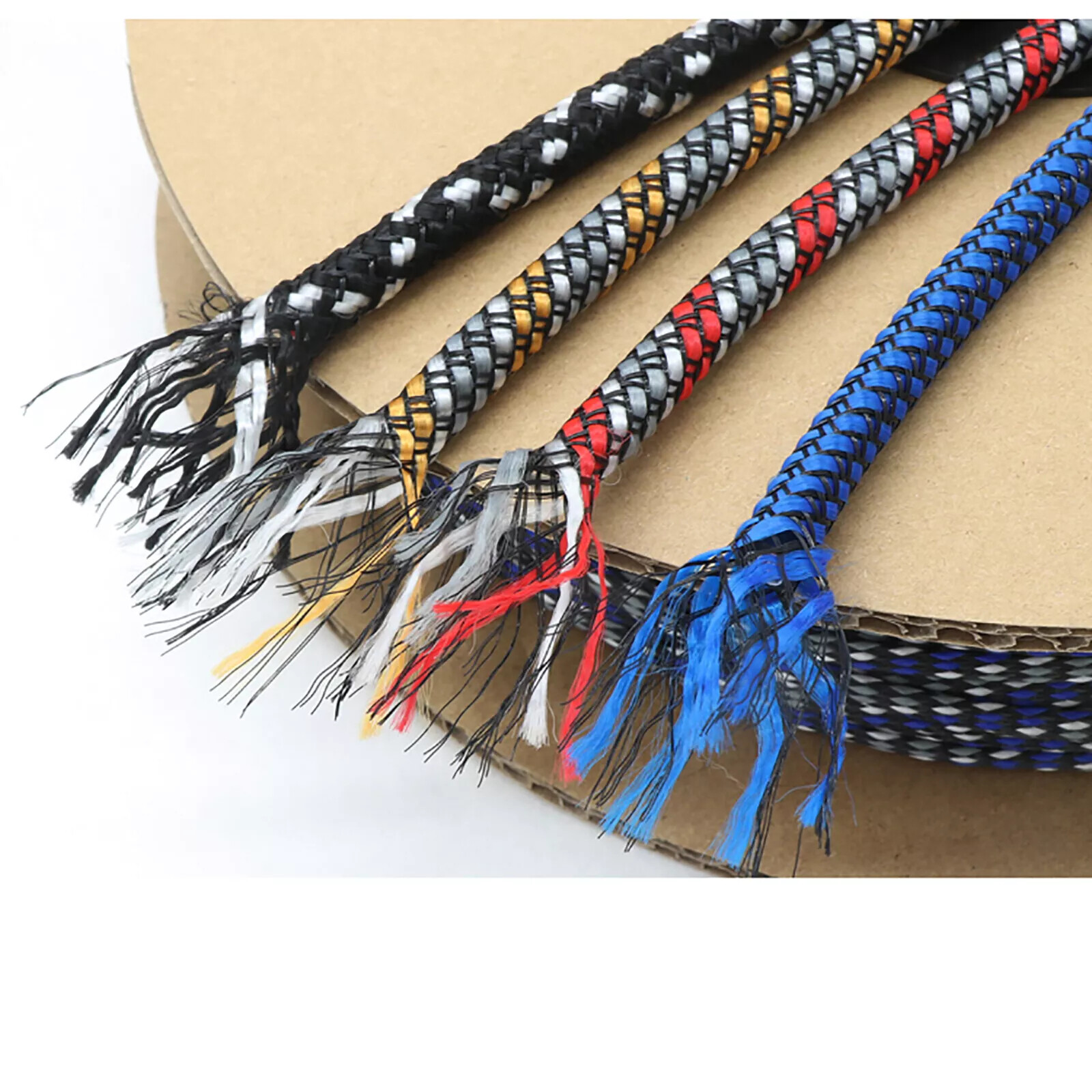 4mm 8mm 12mm PET&PP Cotton Yarn Mixed Braided Cable Sleeving/Harness/Sheathing
