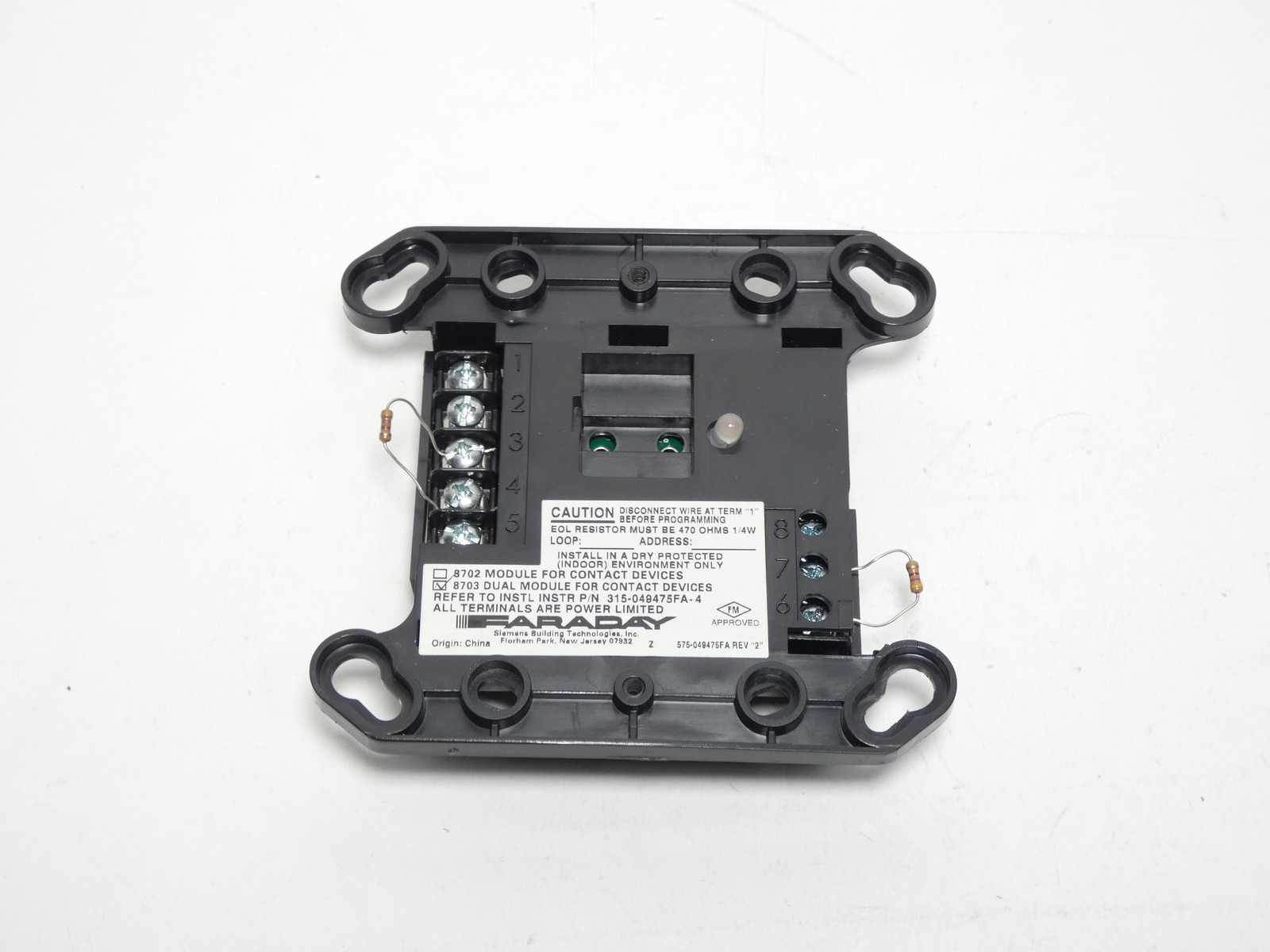 Siemens Faraday 8703 500-033360FA Dual-Input Interface Module Fire Alarm – NE…