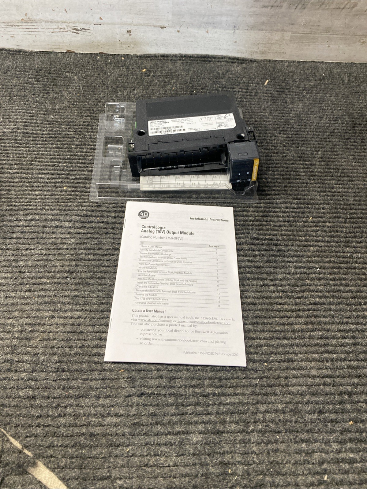 Allen Bradley Analog Output Module 17560F6VI