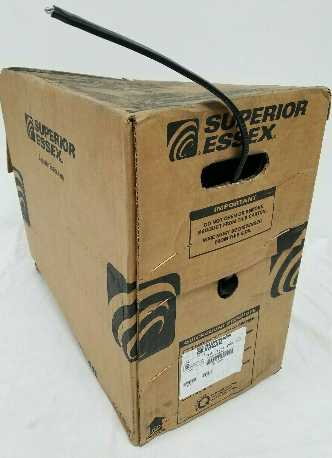 Superior Essex 12-801-08 600 ft Outdoor Data Cable Aerial 24 AWG Damaged Box