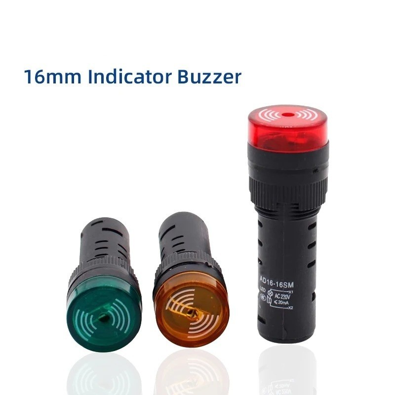LED Flash Alarm Indicator Buzzer 16mm Panel Mount 12V/24V/220V AD16-16SM 10 Pack