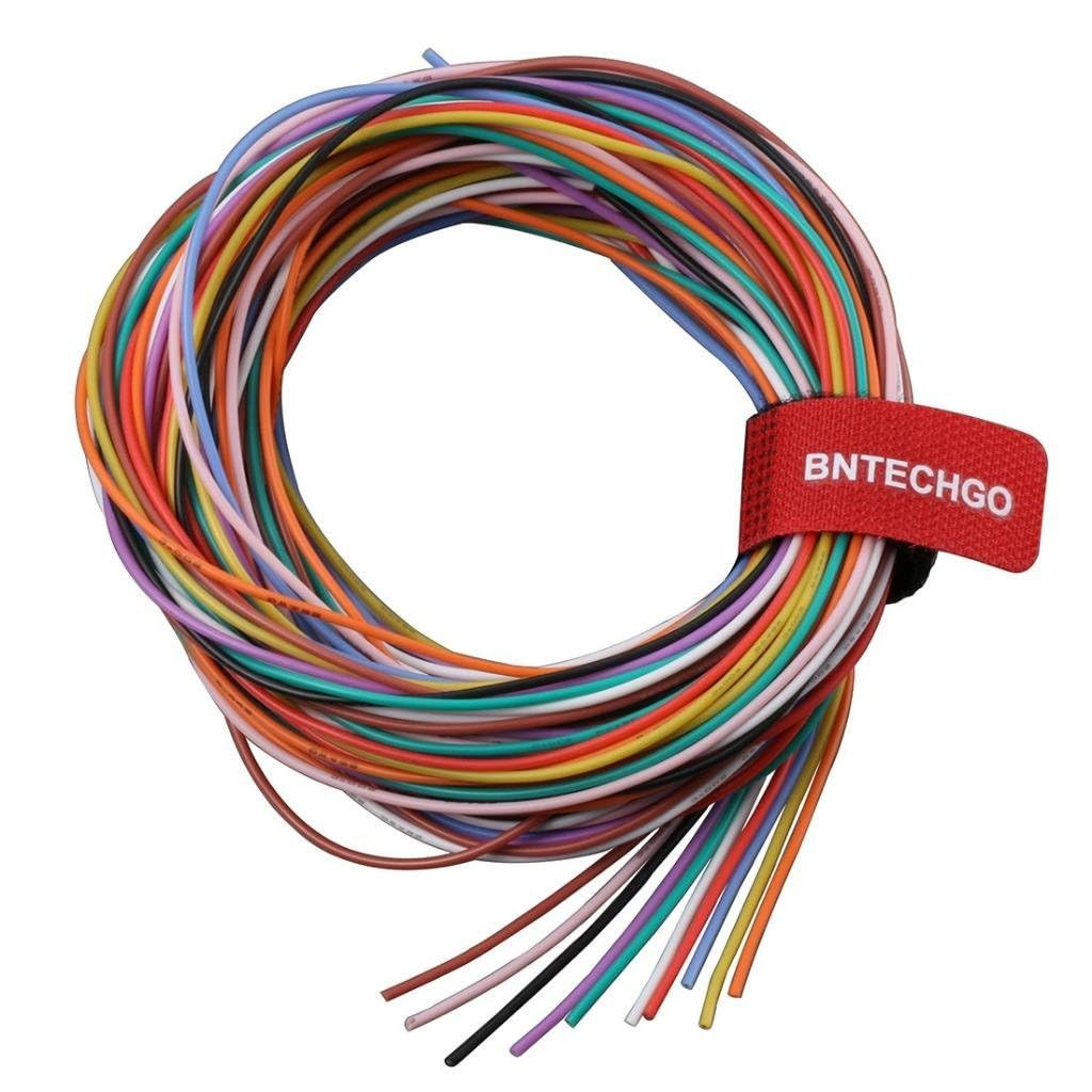 BNTECHGO 26 Gauge Silicone Wire Kit 10 Color Each 5 Ft Flexible 26 AWG Stranded