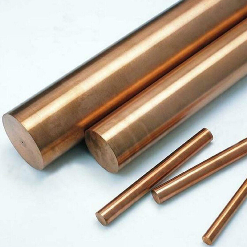 99.9% T2 Pure Copper Rod Metal Round Solid Bar 14~35mm Diameter 200~500mm Long