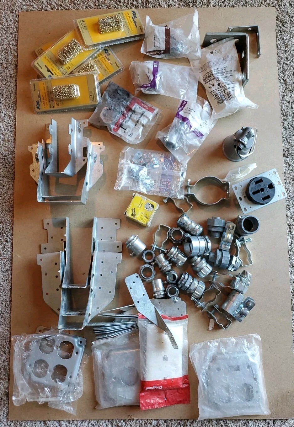 Junk Drawer Lot Mixed Electrical 220v Plug Conduit Fittings Fuses Joist Hangers