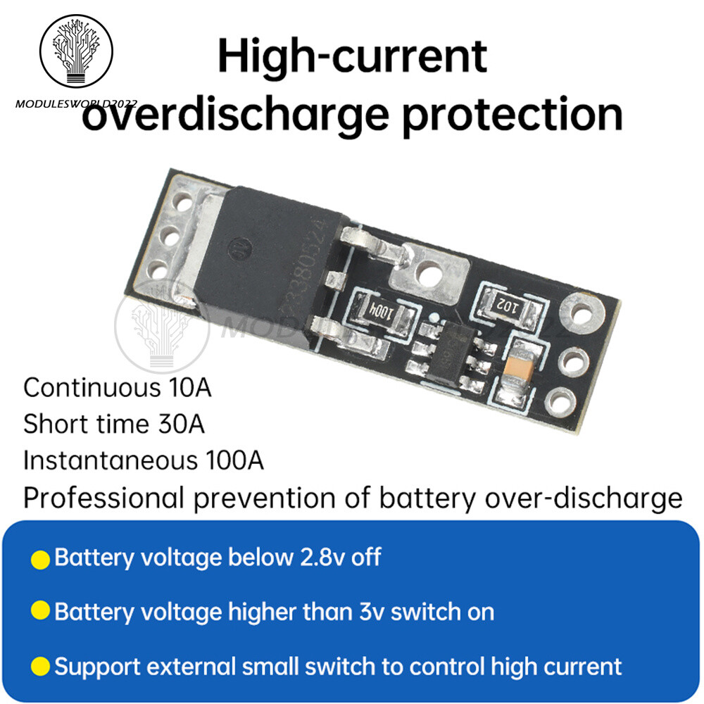 1S 30A High Current 10A Li-ion Battery Protection Board for DC 3.7V 4.2V Polymer
