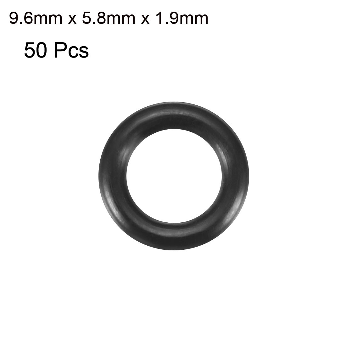 50pc Black Nitrile Butadiene Rubber NBR O-Ring 5.8mm Inner Dia 1.9mm Width