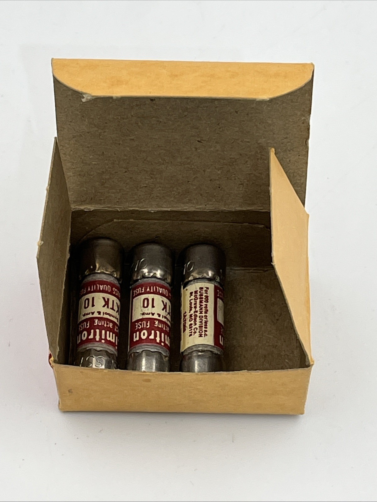 Bussmann KTK-10 10 Amp Limitron Fast Acting Supplementary Fuse 600V Lot Of 3