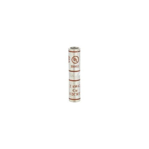 3M 10003, 2 AWG, 35 kV, Brown, Tin Plated Copper, Butt Splice Connector, 1pc