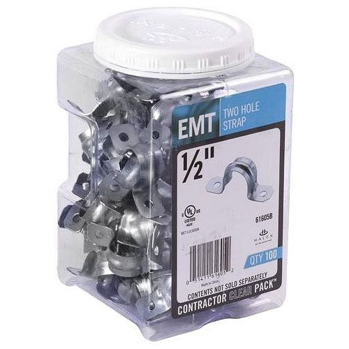 Halex 61605B, 1/2″, Steel, 2-Hole, EMT Conduit Strap, 1 pc