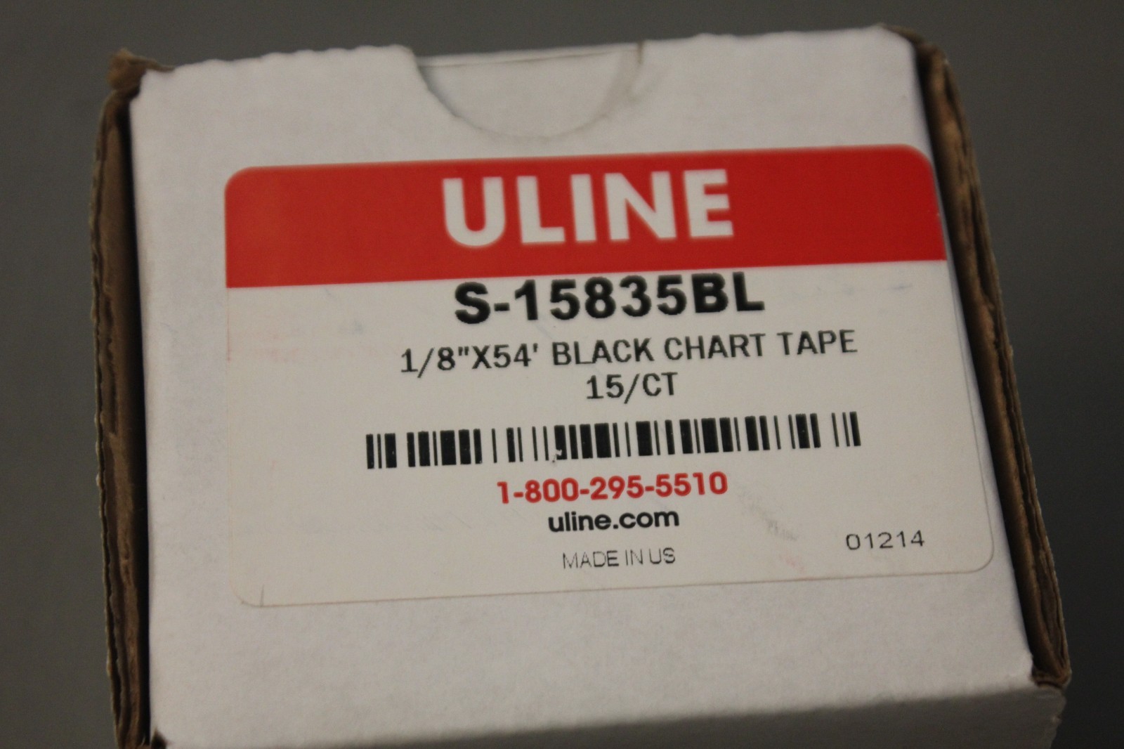 NEW ULINE S-15835BL 1/8X54 BLACK CHART TAPE