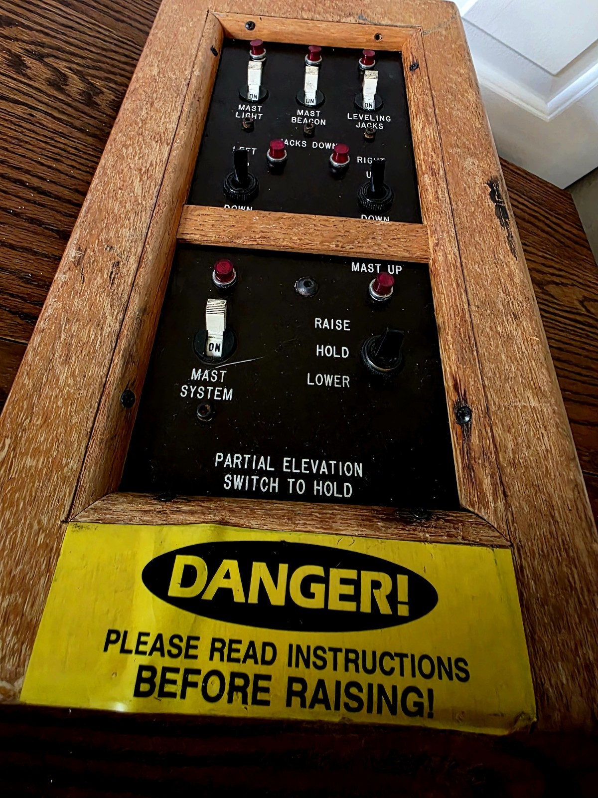 Vintage Broadcast Hydraulic Mast Control Panel – Steampunk Switchboard Display